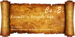 Csomán Erzsébet névjegykártya